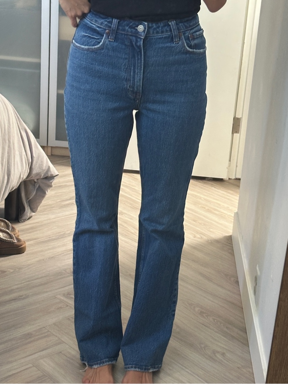 Abercrombie & Fitch High-Rise vintage Flare -Blue Denim/Curve Love - Picture 2 of 4